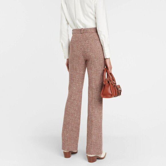 New CHLOE Tweedy Wool Boot Cut Pants 36 2 $1490 - Picture 4 of 13